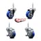 Service Caster 3 Inch Blue Polyurethane Wheel Swivel 58 Inch Threaded Stem Caster Set 2 Brakes SCC SCC-TS20S314-PPUB-BLUE-58212-2-TLB-2 - alternate 2